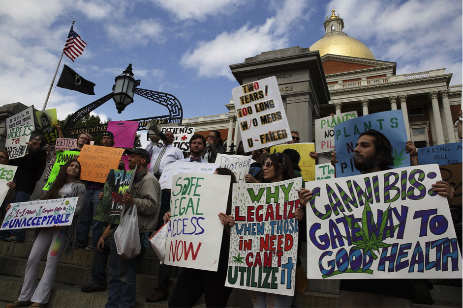 Protesters for cannabis legalization